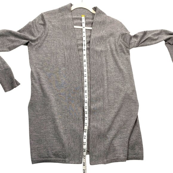 Talbots Pure Italian Merino Wool Open Cardigan Sweater S light gray neutral - Picture 6 of 7